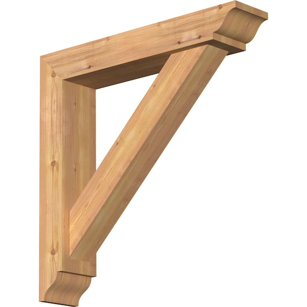 Ekena Millwork Traditional Traditional Smooth Bracket w/ Offset Brace, Western Red Cedar, 5 1/2"W x 28"D x 28"H BKT0604X28X28TRA01SWR - main